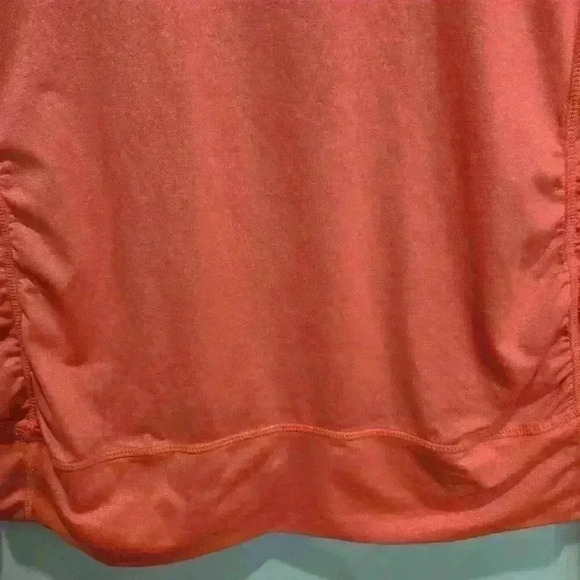 Tangerine Orange Ruched Long Sleeve Running Shirt Top Size M Activewear - Picture 11 of 13